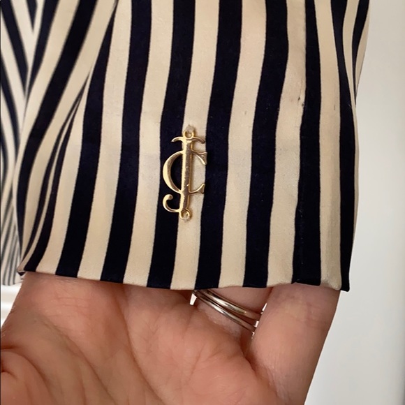 Juicy couture striped silk blouse xs - Picture 2 of 4